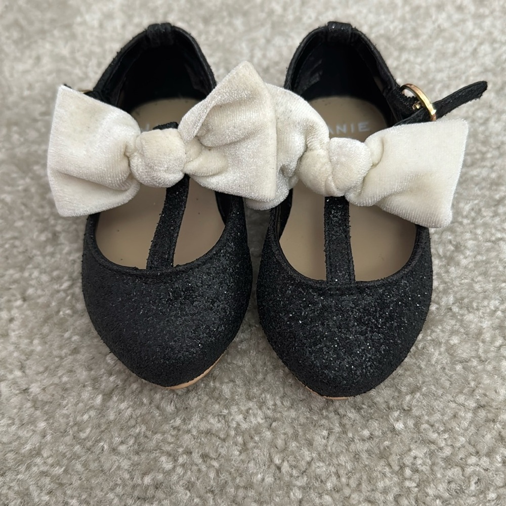 Janie and Jack Kids Sequin Bow Flats Size 4